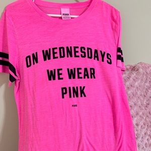 Hot pink “ On Wednesday’s We Wear Pink” Shirt